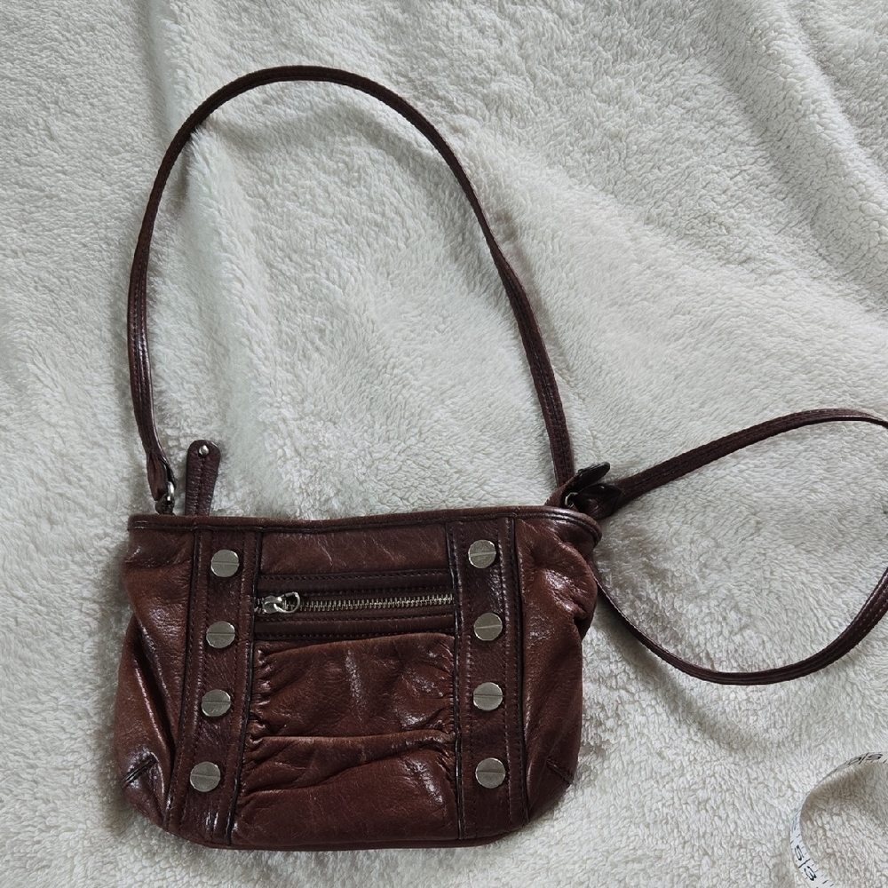 b. makowsky Dark Brown Crossbody Bag